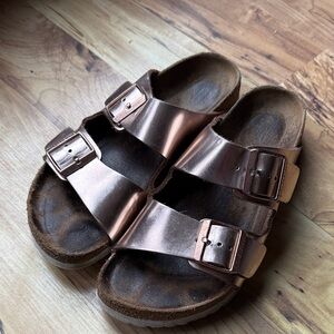 Birkenstock ARIZONA soft footbed Copper metallic Sandals size 39 regular